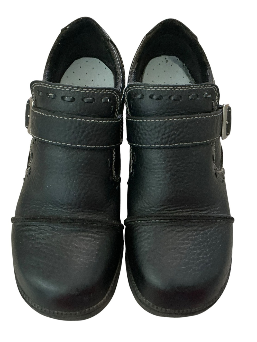 Milwaukee motorcycle women’s biker shoes black leather grunge buckle & stitching